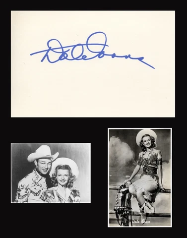 DALE EVANS Autographed Signed Card Roy Rogers Cover