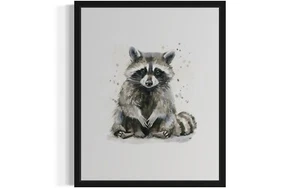 Raccoon Animal Watercolor Art Print Poster Wall Art Painting - Picture 1 of 7