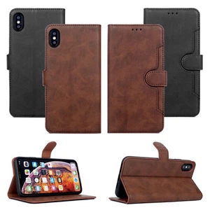 For iPhone 16,15,A13, S22,Z Fold + Galaxy Gorilla Tech Leather Flip Wallet Case - Picture 1 of 32