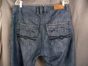 MEN'S HALIFAX CLASSIC STRAIGHT LEG DENIM JEANS SIZE 36x32 Zipper Embellishments - Picture 1 of 6