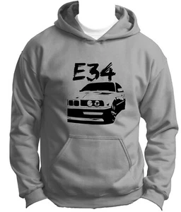 BMW E34 5 Series Hoodie DTG Print Logo Hoody OldSchool Car Lover Sweatshirt  - Picture 1 of 5