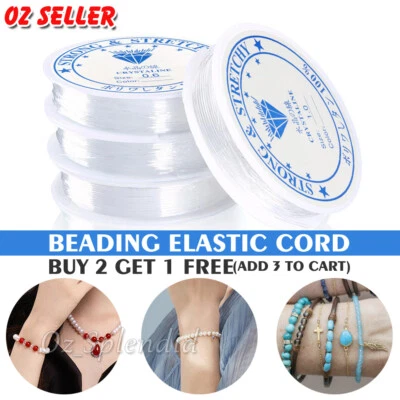 Stretch Elastic Cord String Bead Beading Jewellery Bracelet Clear Thread Line AU - image 1 of 4