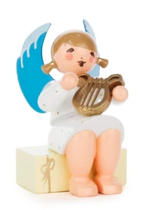Engel Musikengel sitzend Erzgebirge - Bild 1 von 9