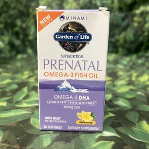 Garden Of Life Prenatal Omega-3 DHA Fish Oil Lemon 30 softgel - Picture 1 of 2
