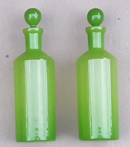 Seltenes passendes 10" Paar Exc. Antike grüne Opalglas Karaffen - Bild 1 von 14