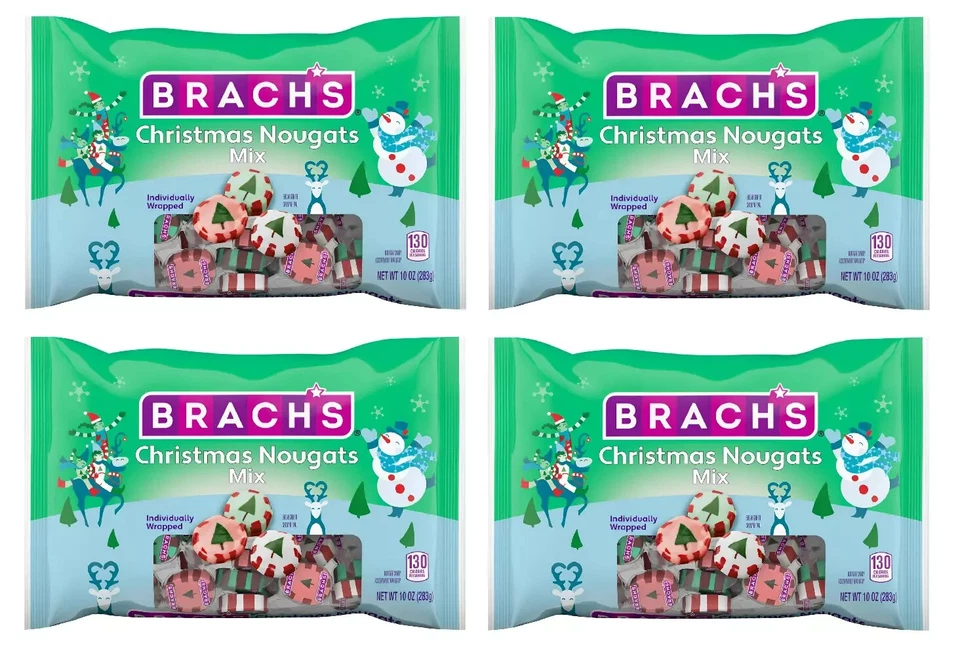 Brach's Christmas Nougats Mix Candy Individually Wrapped 10-Ounce (Pack of 4)