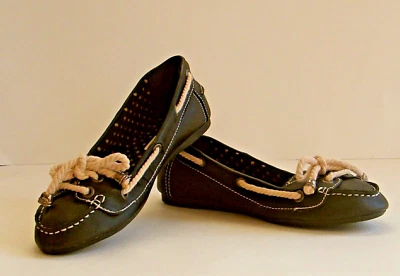 Nature Breeze Zapatos de Barco Hampton Mocasines Marrón Informal Zapato Plano Sin Cordones Talla 7 Foto 1 de 4