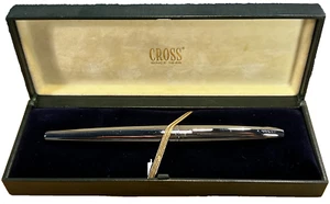 "Cross" ATX Chrome&CT "M" steel nib Made in US c.2000's Fountain pen w/case - Imagen 1 de 12