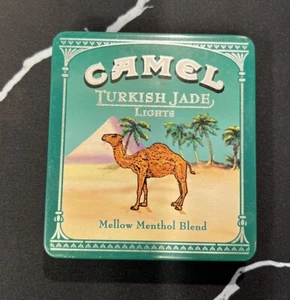 Camel Turkish Jade Cigarette 3.5” Tin Metal Advertising Box Camel Lights  VTG - Picture 1 of 11