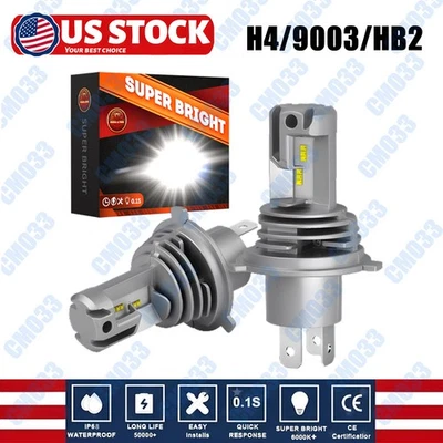 9003 H4 Kit Bombillas Faro LED 100W 10000LM Alto/Bajo Haz Super Brillante Blanco 6500K Foto 1 de 4