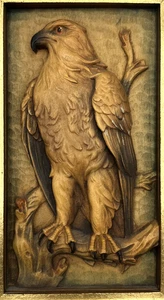 ANRI Wood Carving Falcon Wall Hanging Relief 10" x 6" Vintage Italy Plaque - Picture 1 of 7