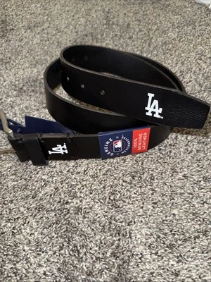 Los Angeles Dodgers Genuine Leather Belt MENS 38-40 MLB Black Brand New - Image 1 of 4