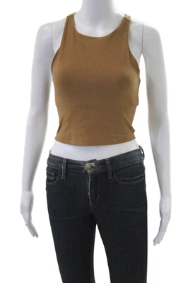 Beyond Yoga Women Cropped High Neck Tank Brown Polyester Sleeveless Size S - Image 1 of 4
