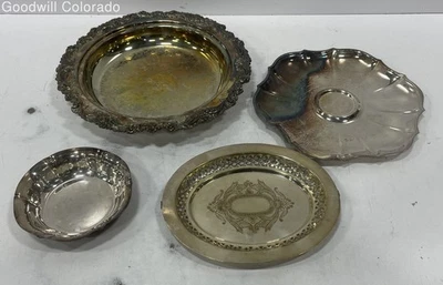 4pc Bundle of Assorted Silver-Plated Serving Trays - Image 1 of 4