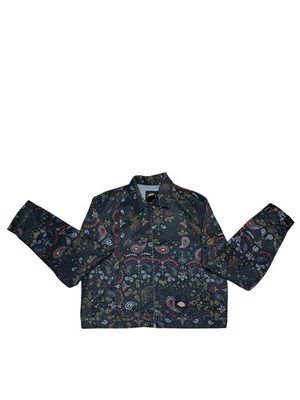 Dickies Black Paisley Crop Denim Jacket - Image 1 of 4