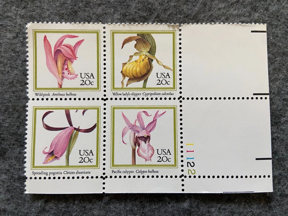 Flowers 20 Cents USA Unused Lot of 4 Postage Stamps - Image 1 of 1
