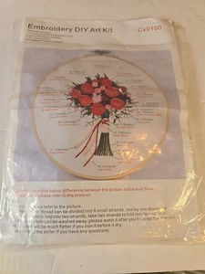 Hochzeit Handstrauß Stickerei DIY Hand Nähen Kit unvollendet - Bild 1 von 3