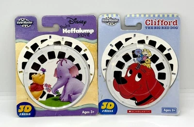 Clifford the Big Red Dog Disney Pooh’s Heffalump Movie View-Master 3D Reels lot - Image 1 of 4