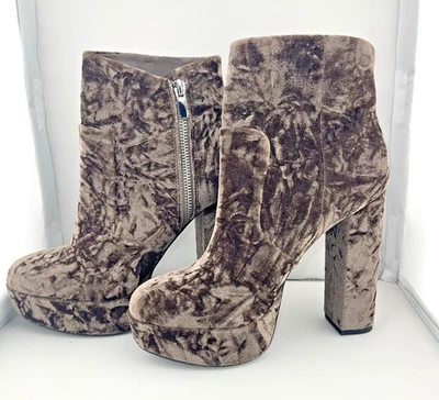 Botas Gianni Bini Didier Terciopelo Arrugado Plataforma Tacón Apilado Mujer Talla 6 Mod  Foto 1 de 4