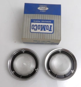 1959 Ford Custom 300 Fairlane 500 Galaxie Skyliner NOS LH+RH BACK UP LAMP LENSES - Picture 1 of 5