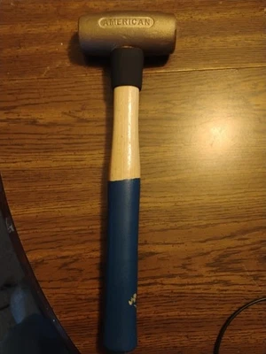 Brand New American 4 Lb Brass Hammer With Hickory Handle Made In USA - Image 1 of 4