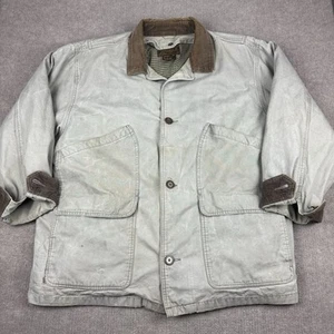 Vintage Eddie Bauer Chore Jacket Mens XL Goose Down Liner Distressed Barn Coat - Picture 1 of 20