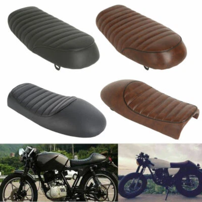 Motorcycle Cafe Racer Seat Flat & Hump Saddle For Honda CB Suzuki GS Yamaha XS - Image 1 of 3