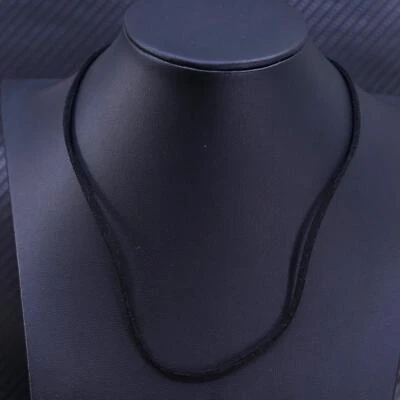 16 + 2», винтажный итальянский серебро 925 черная кожаная цепочка ожерелье - Изображение 1 из 4