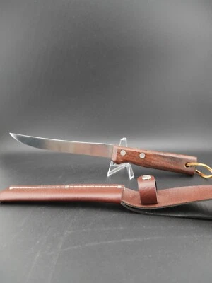 Cuchillo de filete de pescado profesional borde diamante Imperial EE. UU. de colección con funda Foto 1 de 4