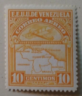 Venezuela Airmail Stamp, 1938, sc#C120, Mint, NH, OG - Image 1 of 2