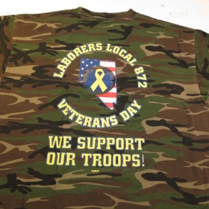 CAMISETA DE LAS TROPAS DE APOYO DEL DÍA DE LOS TRABAJADORES LOCALES 872 SINDICATO VETERANOS XL Camuflaje Camuflaje - Imagen 1 de 3