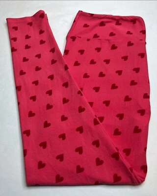 NOVA Leggings LuLaRoe TC Corações ROSA VERMELHO NAMORADOS Amor Noiva Férias Geométrica - Imagem 1 de 4