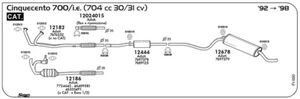 TUBO AL COLLETTORE MARMITTA PER FIAT Cinquecento 700/i.e. 704 cc 30/31 cv Cat 19 - Imagen 1 de 1