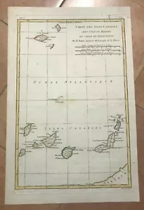 KANARISCHE INSELN MADEIRA 1780 RIGOBERT BONNE ANTIKE KARTE IN FARBEN 18. JAHRHUNDERT - Bild 1 von 9