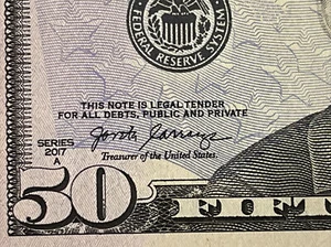 One $50 - 2017A - FIFTY DOLLAR NOTE "E" UNC "GEMS" - OUT OF BEP STACK - WITH 777 - Picture 1 of 12