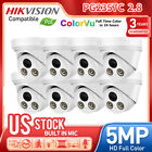 Hikvision Compatible Full Color 5MP Turret Dome IP Camera ColorVu CCTV Mic Lot