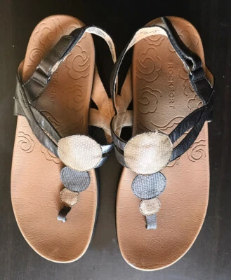 Rockport Women's Ridge Circle Medallion Brown Sandals w/ Ankle Strap Size 9.5 - Image 1 of 4