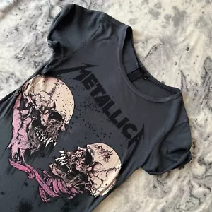 Metallica Pushead Distressed Vintage 2012 Tshirt Tee And Finally Topshop UK 6 - Picture 1 of 10