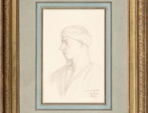 French Orientalist Drawing Pencil JeanLeon Gerome Egypt Arab Napoleon Napoleonic - Picture 1 of 3