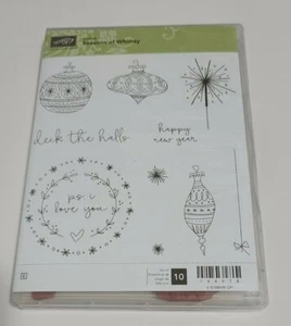 STAMPIN’ UP! • Seasons of Whimsy • JUEGO DE 10 SELLOS ADORNOS NAVIDEÑOS • Nunca usado - Imagen 1 de 2