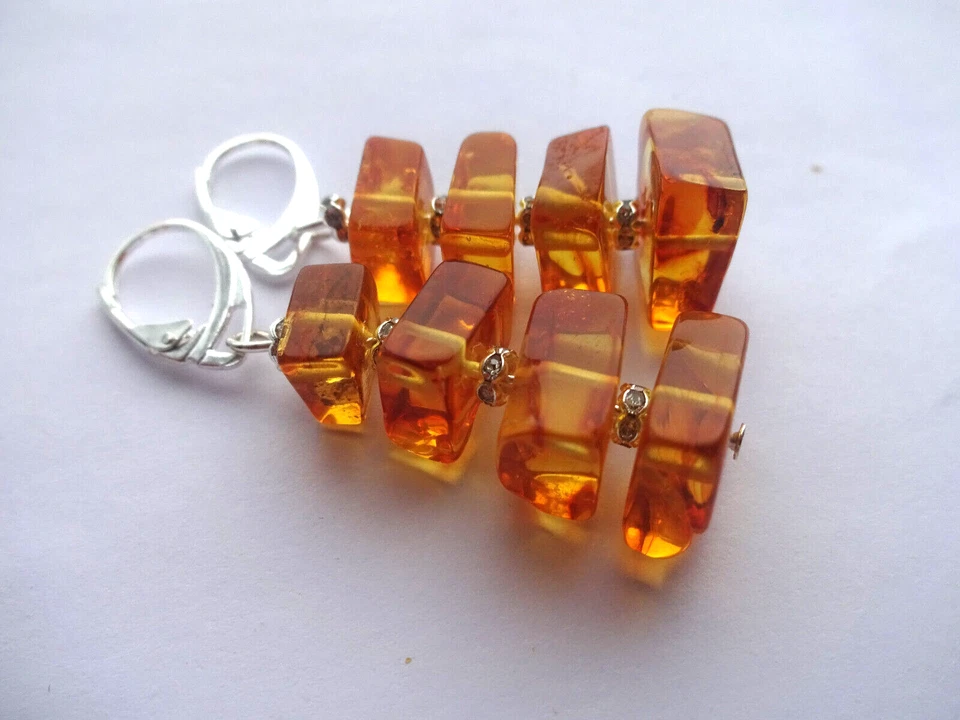 BRINCOS GENUÍNOS de âmbar feitos à mão - Imagem 1 de 4
