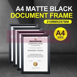 4PK Document Certificate A4 Frame Matte Black Bevel Edges Stylish - Picture 1 of 5