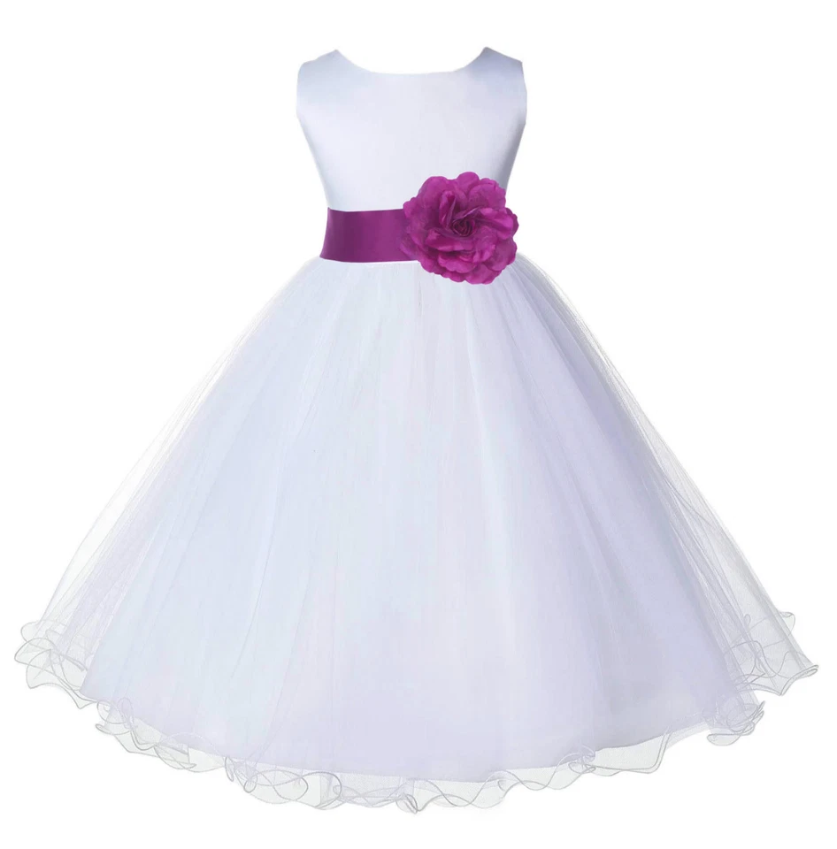 FORMAL FLOWER GIRL DRESS WEDDING BRIDAL GOWN BIRTHDAY RECITAL PAGEANT PRINCESS - Image 1 of 1