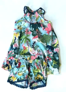 Deux Par Deux Animal Print Dress with Shorts Toddler Girls Size 3t 3 - Picture 1 of 15