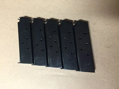 1911 , mag,magazine, mags 5 BLUE Steel, 7 shot, USA, .45 cal. Military style - Image 1 of 4