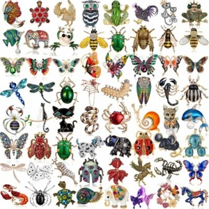Wholesale Wedding Bridal Crystal Pearl Animal Insect Brooch Pin Jewellery Party - Picture 1 of 138