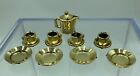 14 pc Vintage Miniature Doll House Pitcher Dishes Gold Plastic Hong Kong