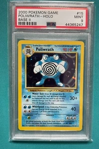 POLIWRATH - HOLO 15/130 PSA 9 POKEMON BASE 2 2000 - Picture 1 of 1