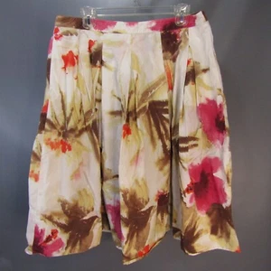 Talbots Pleated Floral Midi Skirt Women's Size 12 Flowers - Picture 1 of 7