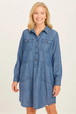 Vestido Camisa DULUTH Trading Co Cambray XL Rootstock Denim Azul Utilitario Occidental Foto 1 de 4